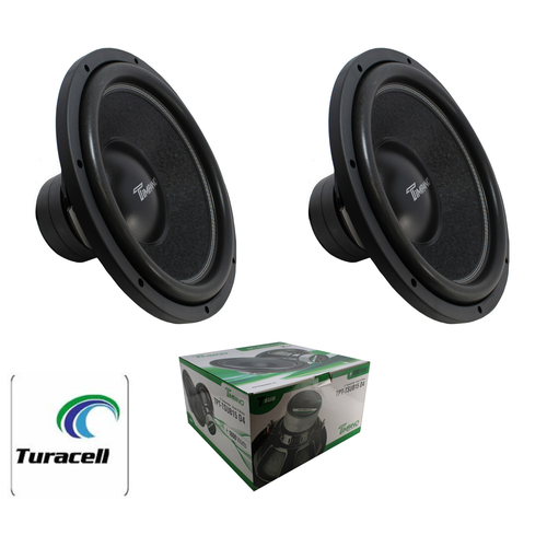 2 x 15" Subwoofer 1800W 4 Ohm DVC Pro Car Audio Bass Timpano TPT-TSUB15 D4 - TuracellUSA