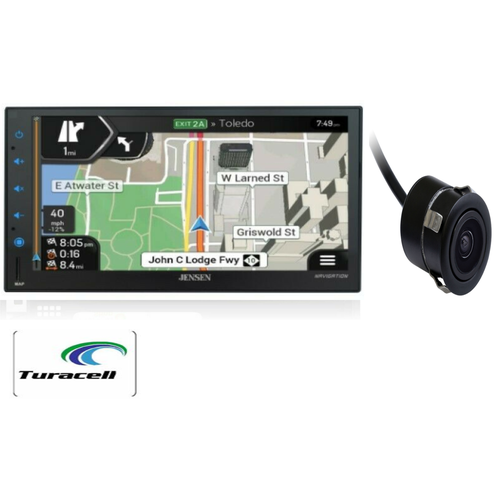 Jensen CMN8620 6.8” Mechless Multimedia Navigation Receiver 2-DIN With Camera - TuracellUSA