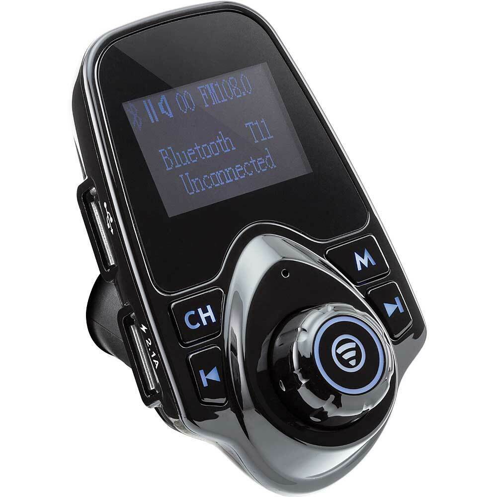 CAR AND DRIVER 4072BK BLUETOOTH FM TRANSMITTER WITH DUAL USB PORTS - TuracellUSA