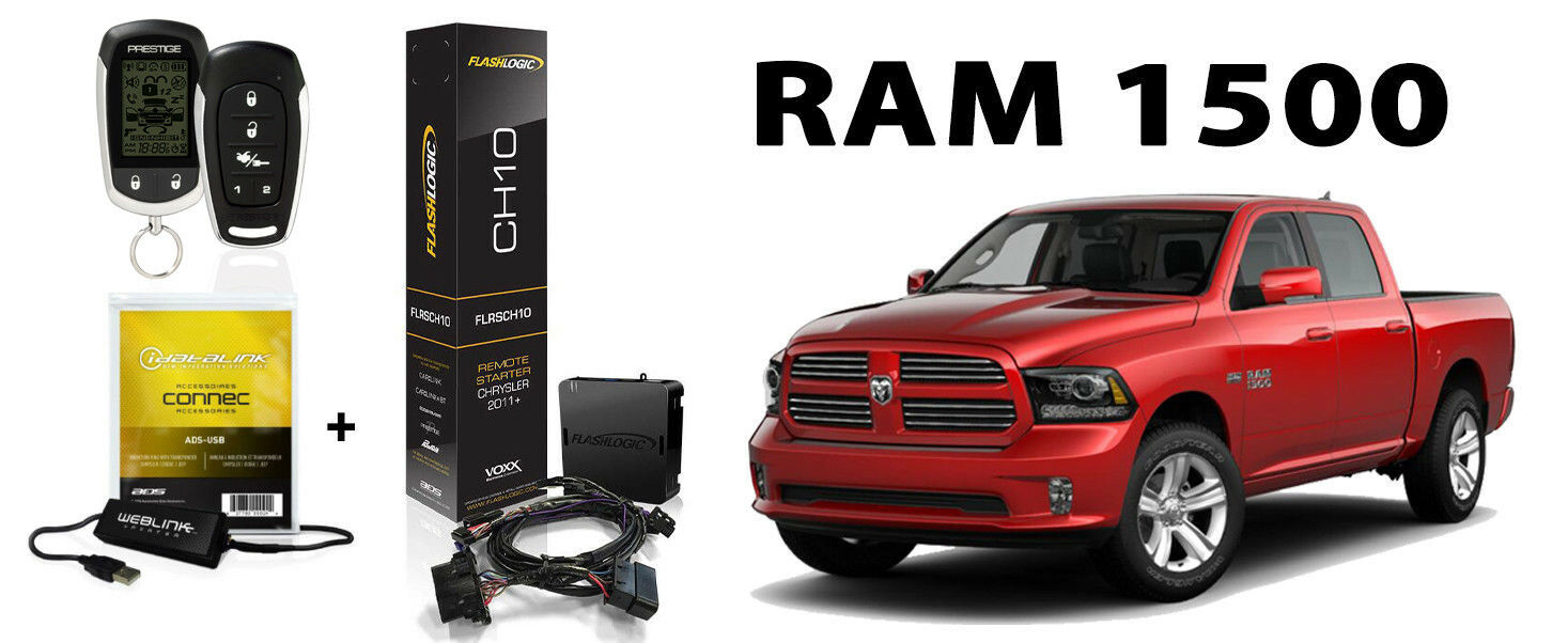 Flashlogic Remote Starter Dodge RAM 2013-2017 1500 2500 3500 with 2-Way Remotes - TuracellUSA