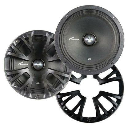 Audiopipe APMB8ST Pair Of 8" Low Mid Loudspeaker 300 W Mx, 4-Ohms Grills Include - TuracellUSA