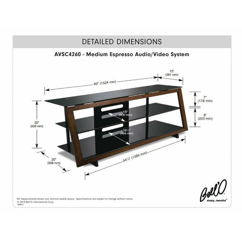 AVSC4260 Bell'O 60" TV Stand for TVs up to 65" NEW - TuracellUSA