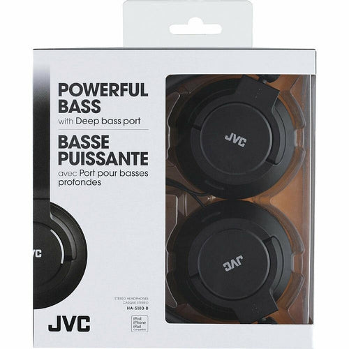 JVC HAS180B On-Ear Lightweight Foldable Headphones, Black NEW! - TuracellUSA