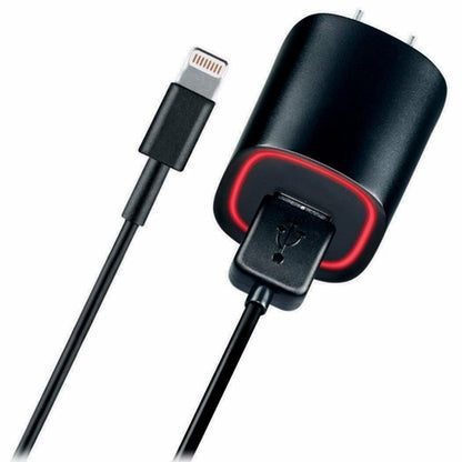 Panda Travel Lightning with LED Wall Charger for Apple iPhone 5,6,7,8,X - Black - TuracellUSA