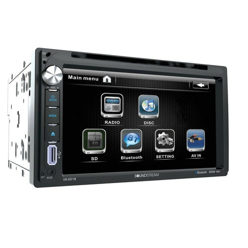 Soundstream 6.5" Double DIN DVD Bluetooth,Touch Screen, USB, SD VR-651B NEW - TuracellUSA