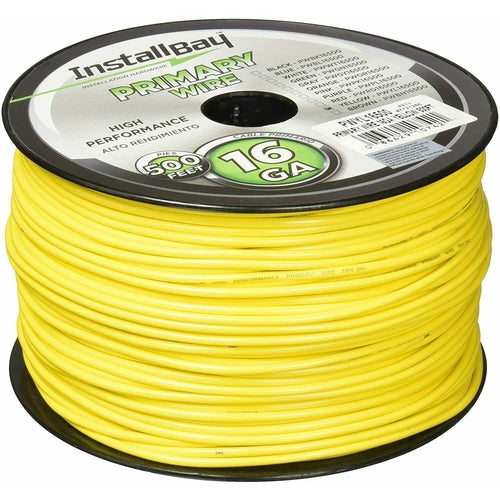 Install Bay PWYL16500 Primary Wire 16 Gauge Yellow - Coil Of 500 Feet - TuracellUSA