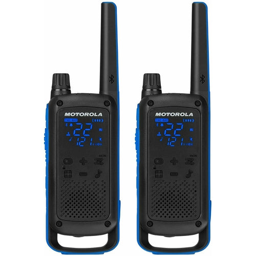 T800 Motorola Talkabout Two-Way Radios, 2 Pack, Black/Blue NEW - TuracellUSA