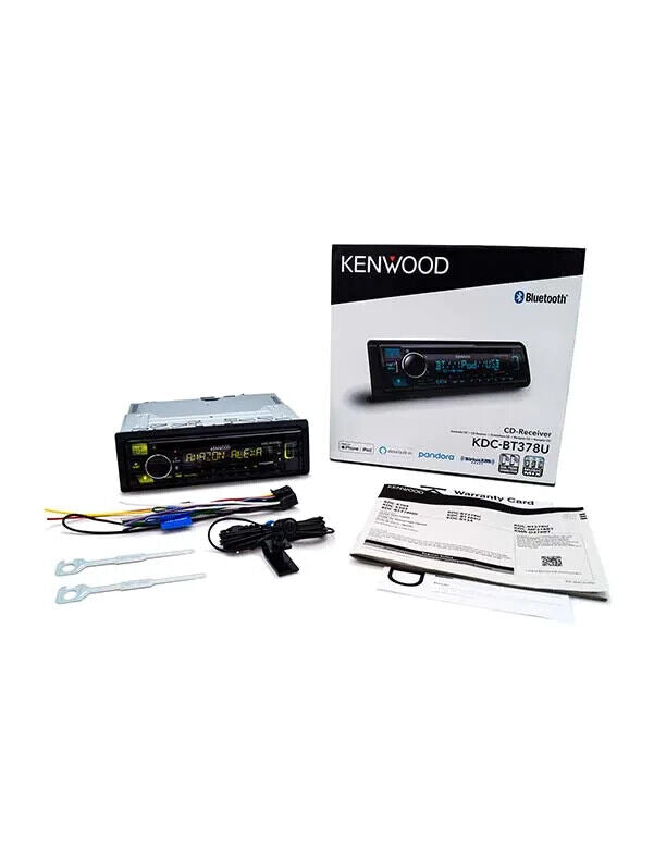 Kenwood KDC-BT378U Car CD Receiver 1-DIN Bluetooth Alexa Built-In USB, AUX In