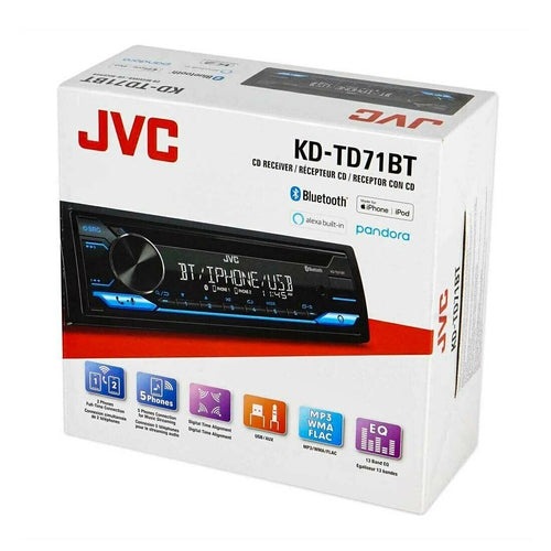 JVC KD-TD71BT1-DIN CD Receiver w/ Bluetooth USB MP3 SiriusXM Amazon Alexa NEW! - TuracellUSA