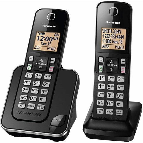 KXTGC352B Panasonic Expandable Cordless Phone System Amber Backlit Display NEW - TuracellUSA
