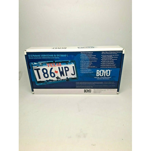 BOYO VTL375TJ CHROME ULTRA SLIM ZINC BLACK LICENSE PLATE CAM BRAND NEW - TuracellUSA