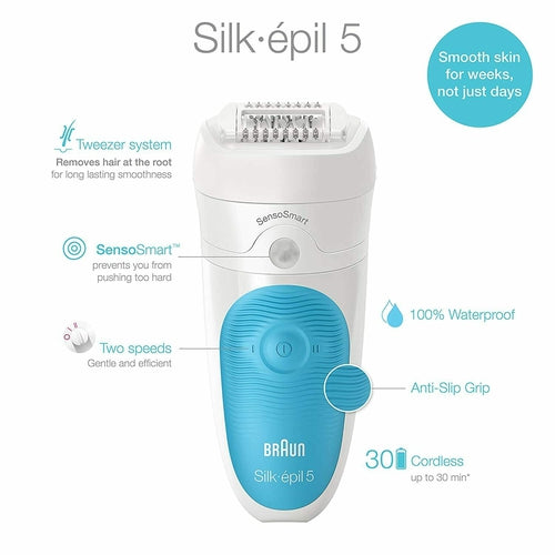SE5810 Braun Epilator for Women for Hair Removal, Wet & Dry, Bikini Trimmer NEW - TuracellUSA
