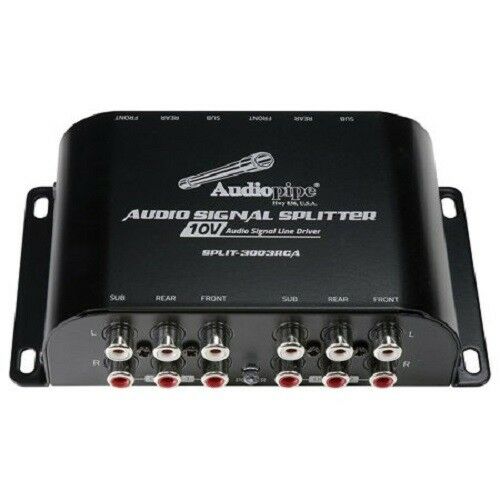 Audiopipe SPLIT3003RC Audio Signal Splitter 1- In 3-Out, 10v Audio Signal Driver - TuracellUSA