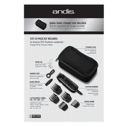 74060 Andis CTX Clipper/Trimmer 10-Piece Kit BRAND NEW - TuracellUSA