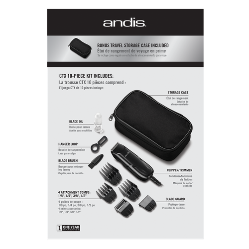 74060 Andis CTX Clipper/Trimmer 10-Piece Kit BRAND NEW - TuracellUSA