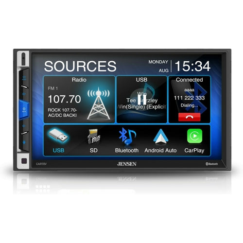 Jensen CAR70V 7" Digital Receiver Compatible With Android Auto and Apple CarPlay - TuracellUSA