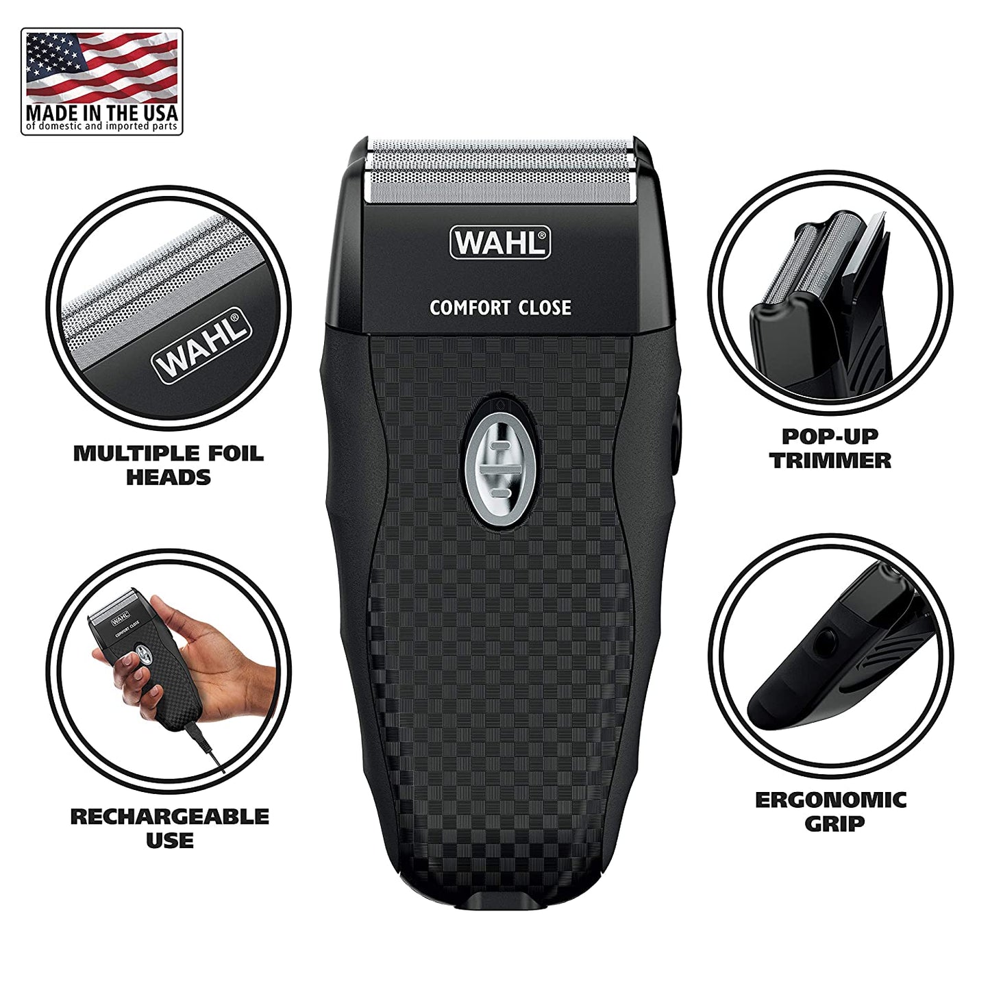 7367-400 Wahl Foil Shaver Rechargeable w/ Pouch For Sensitive Skin BRAND NEW - TuracellUSA