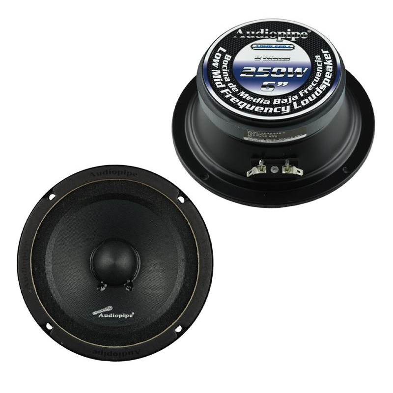 (1) Audiopipe APMB-6SB-C 6" Low Mid Speaker 250 Watts Peak / 125W Rms BRAND NEW - TuracellUSA