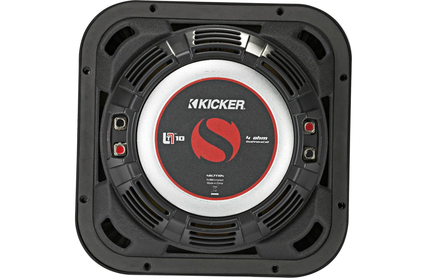 Kicker 46L7T104 L7T Series shallow-mount 10" dual 4-ohm voice coil component subwoofer - TuracellUSA