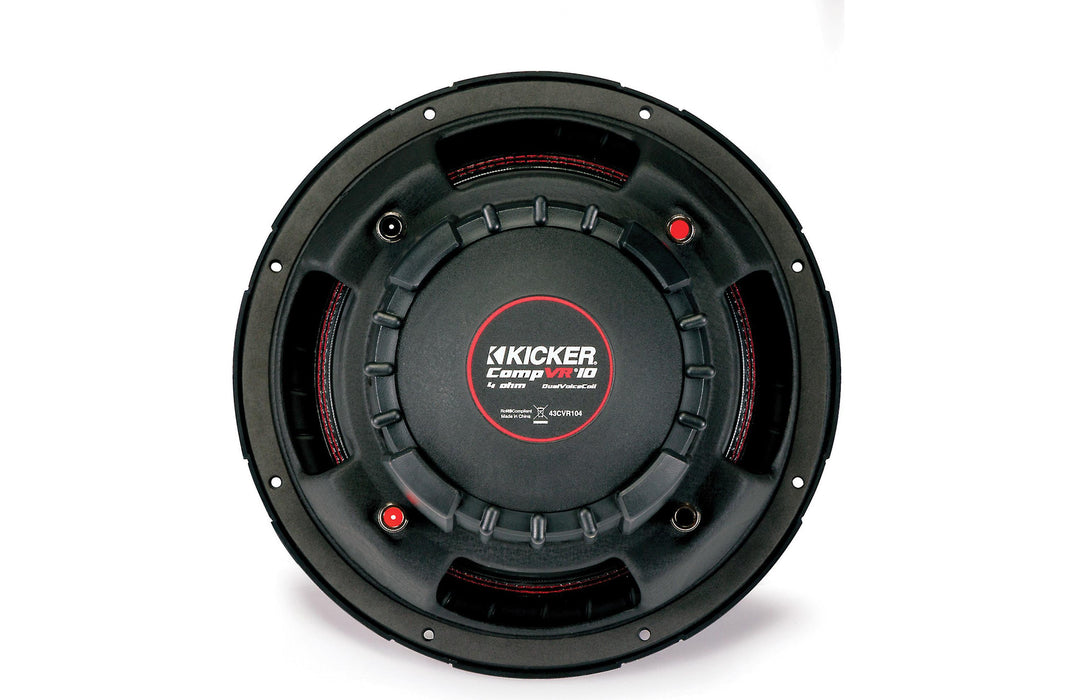Kicker CompVR 43CVR104 10" subwoofer with dual 4-ohm voice coils - TuracellUSA