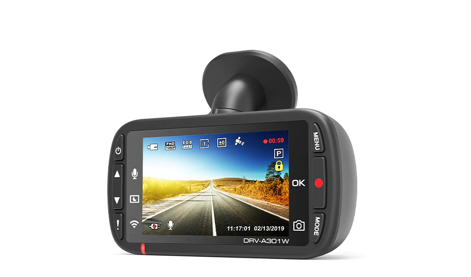 Kenwood DRV-A301W HD Dash Camera 2.7" LCD Wi-Fi G Sensor GPS 16GB Micro SD