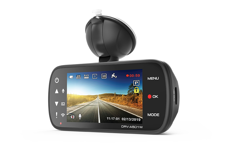 Kenwood DRV-A501WDP Dual Camera package 3.7 Megapixel* Wide Quad Hi-Vision (Front Camera) and 2.0 Megapixel High-Vision (Rear Camera)
